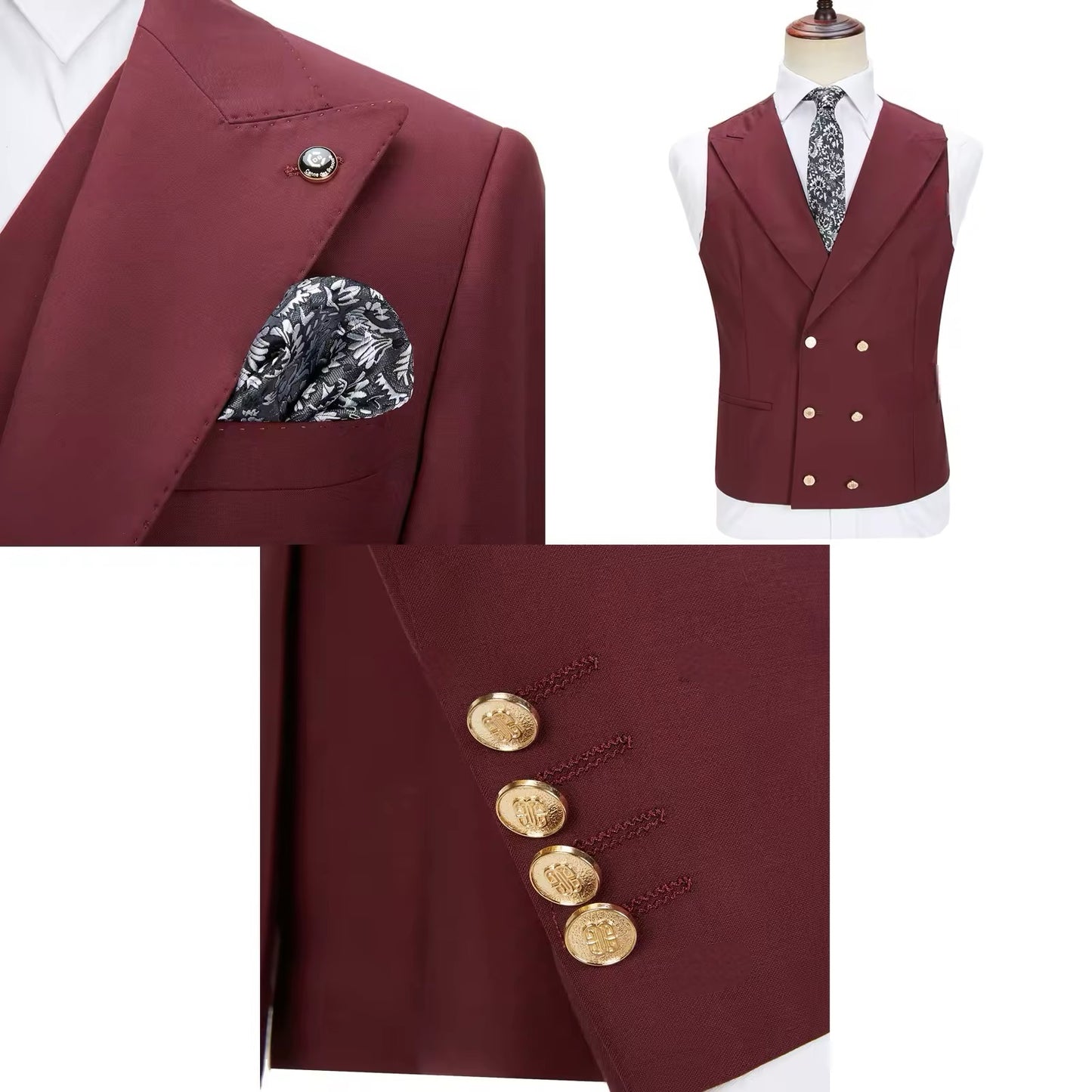 New Men Suits Slim Fit 3 Pieces
