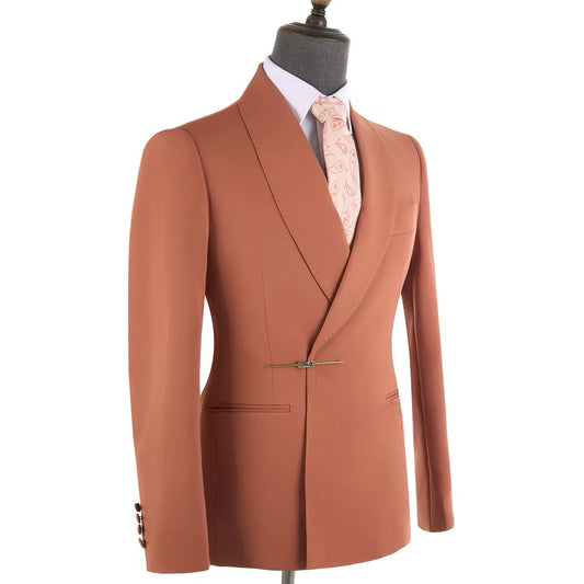 2025 New Elegant Orange Men's Suits