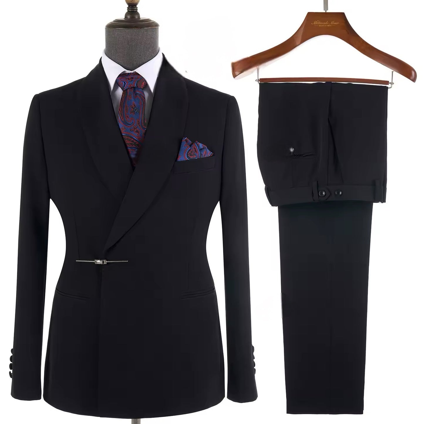 2025 New Elegant Black Suits for Men