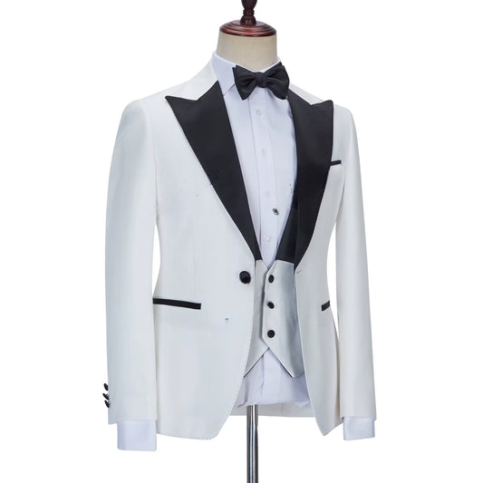 Tuxedo Suit for Men White 3 Pieces