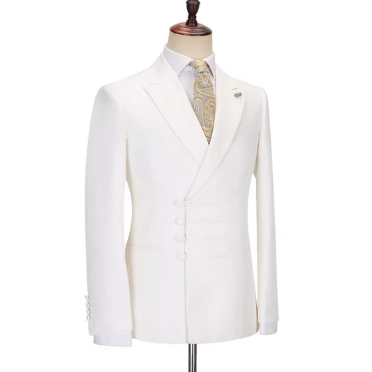 Men Cream White Chinese Knot Button