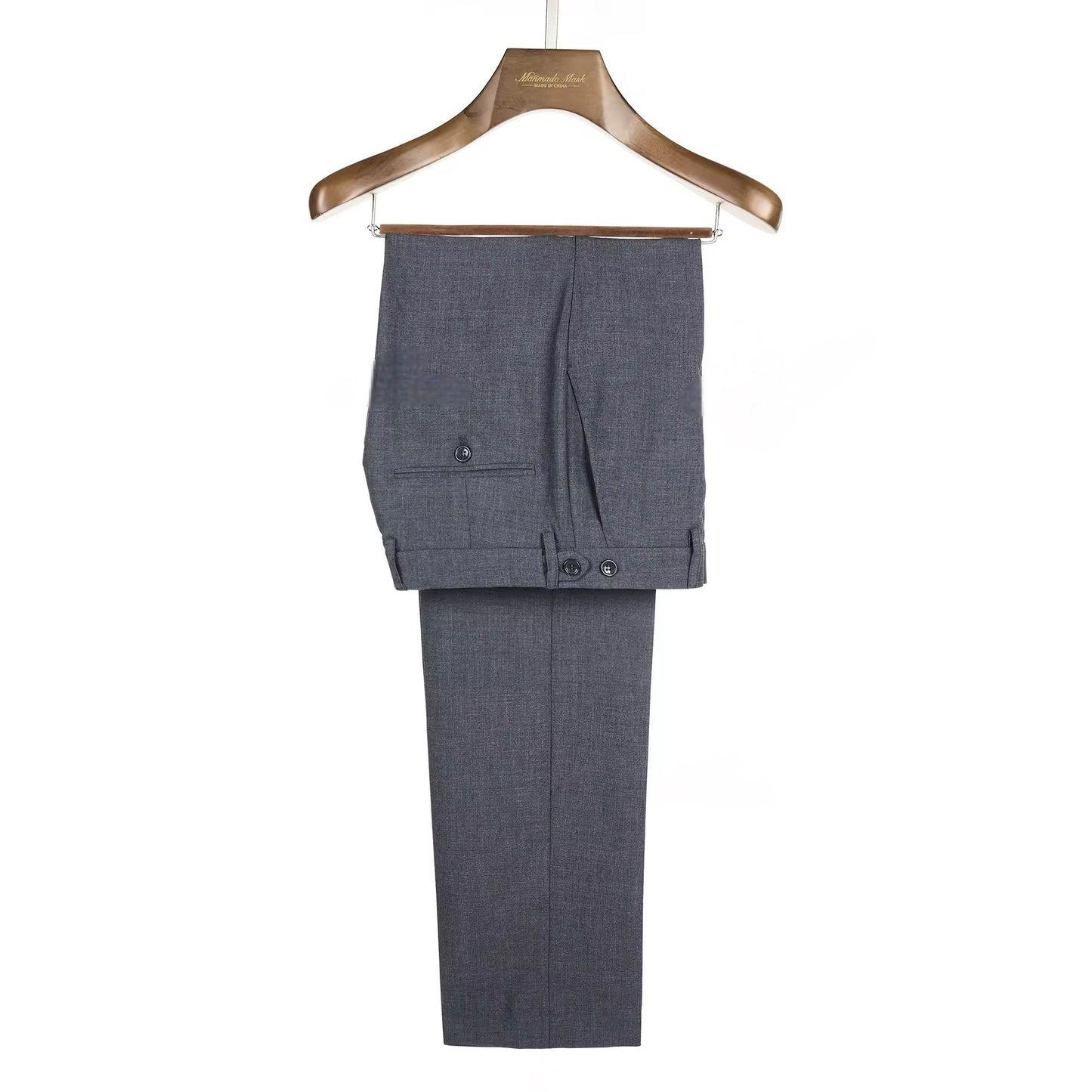 2024 New Elegant Grey Suits for Men Double Breasted Hand Sewn Buttons