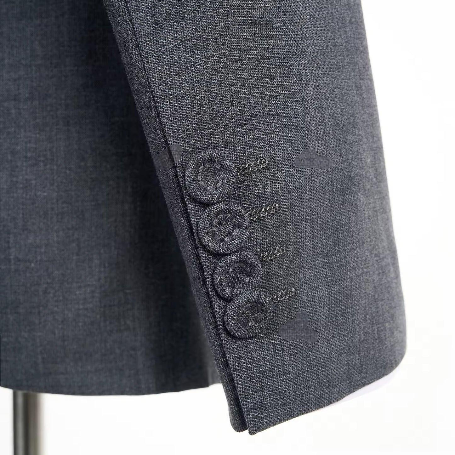 2024 New Elegant Grey Suits for Men Double Breasted Hand Sewn Buttons