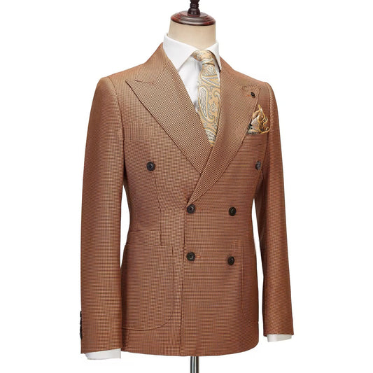 New Elegant Suits for Men Double Breasted 6 Button