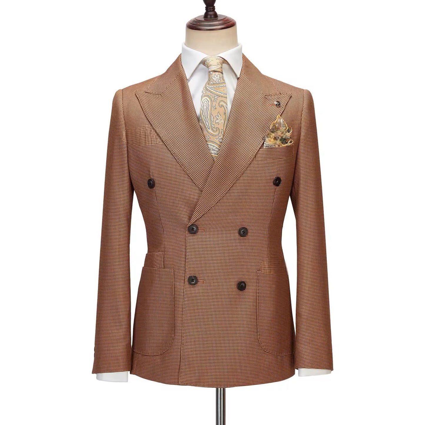 New Elegant Suits for Men Double Breasted 6 Button
