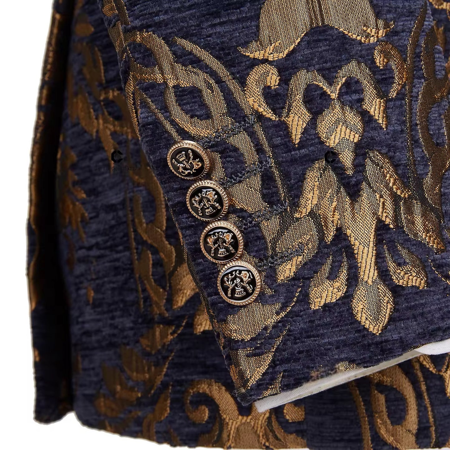 2024 New Men Suits Floral Jacquard Blazers Waistcoat