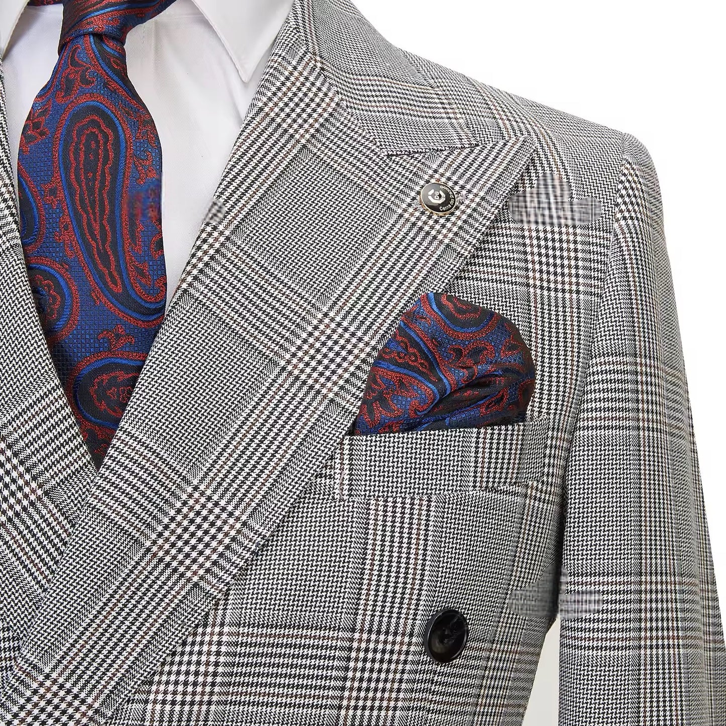 2023 Classic Full Men's Suit Plaid 2 Pcs Vintage