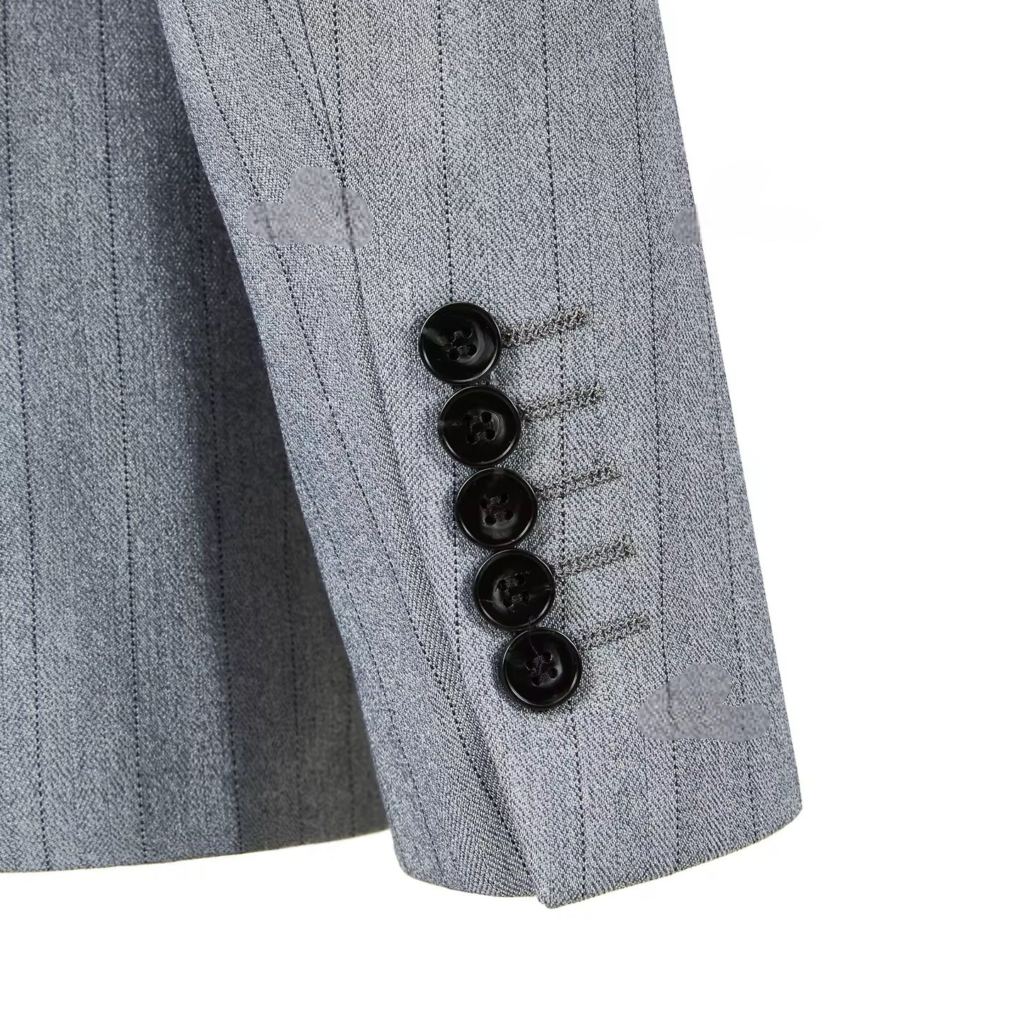 2024 Blue Stripe Men Suits Double-Breasted