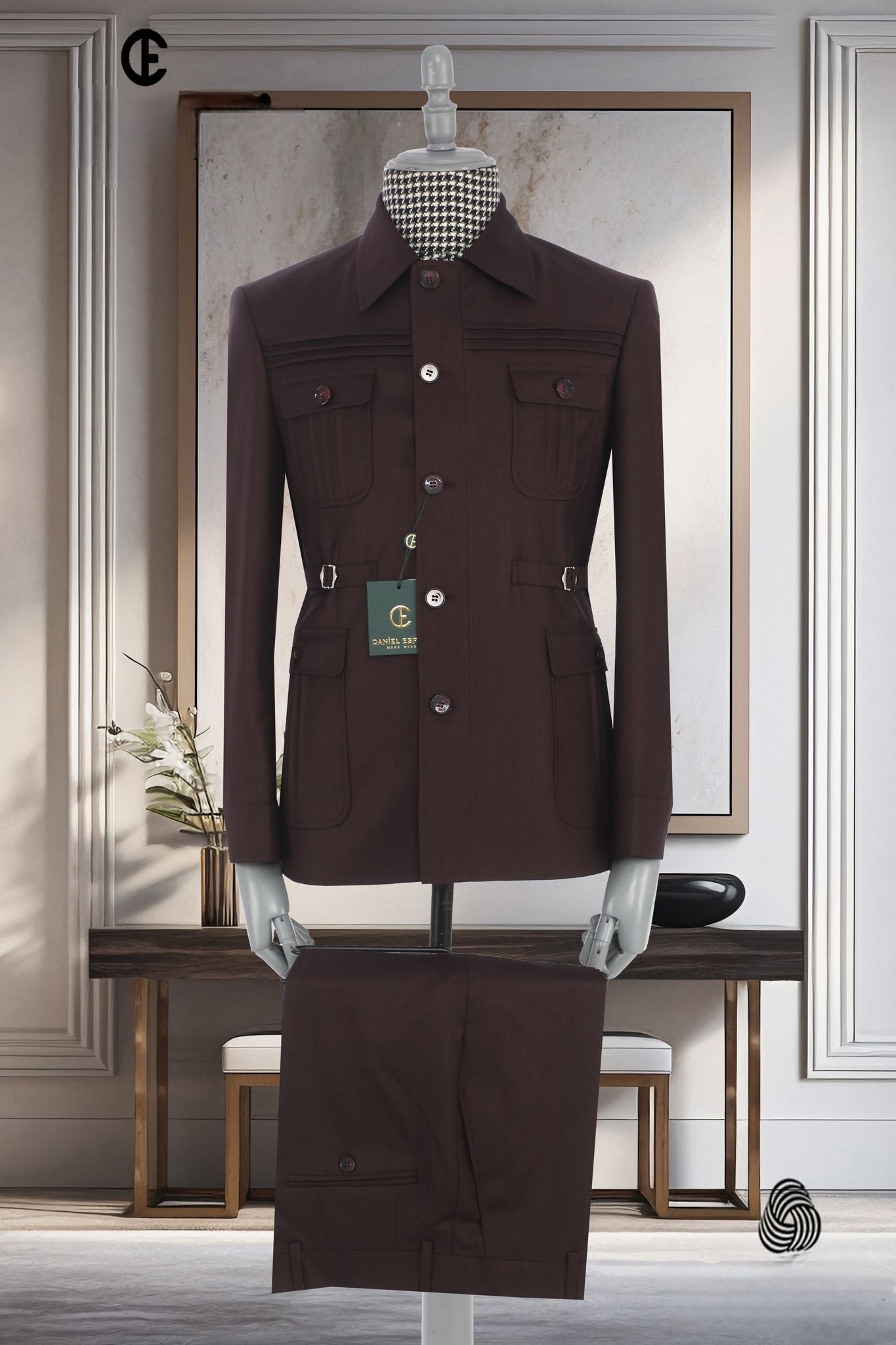 2025 New Safari Men Suits Gold Button