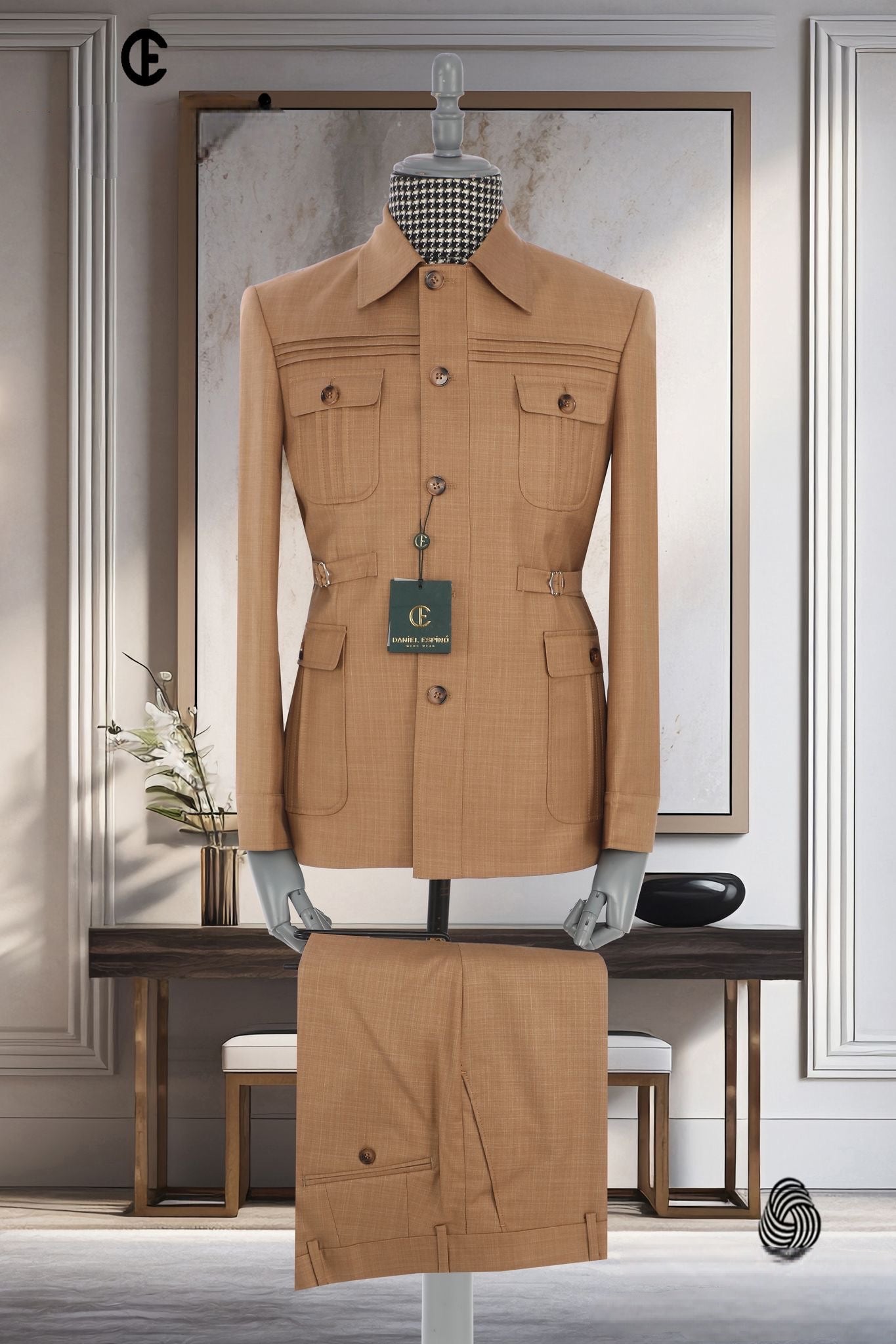 2025 New Safari Men Suits Gold Button