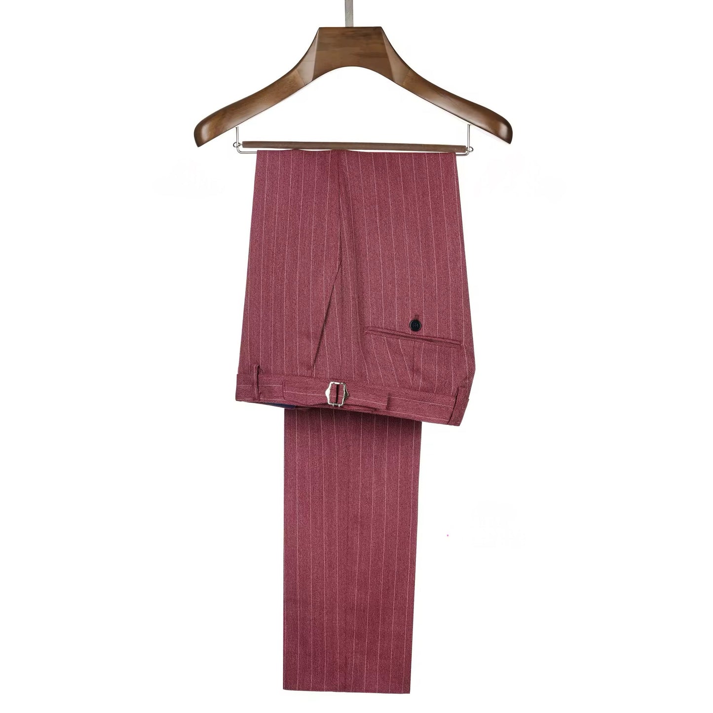 2025 Maroon Striped Double-Breasted