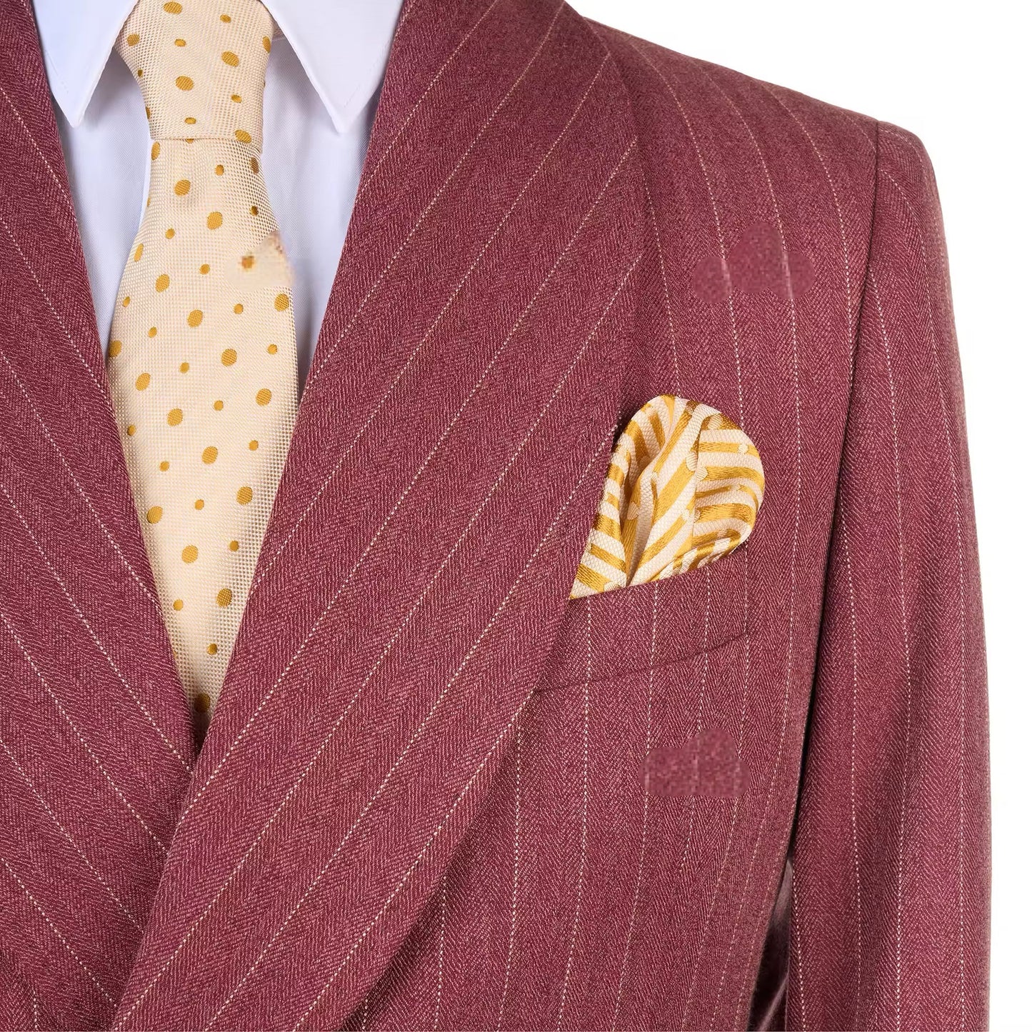 2025 Maroon Striped Double-Breasted