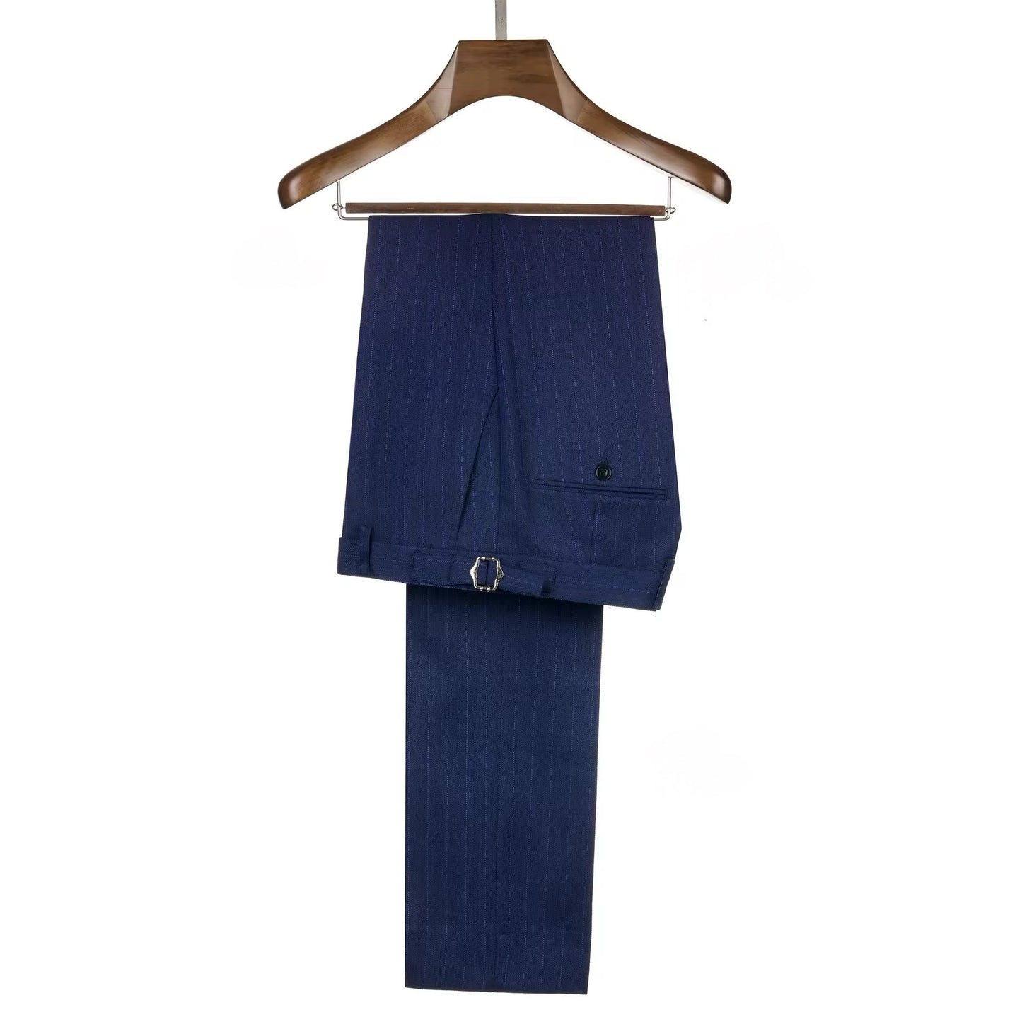 2025 Navy Blue Striped Double-Breasted